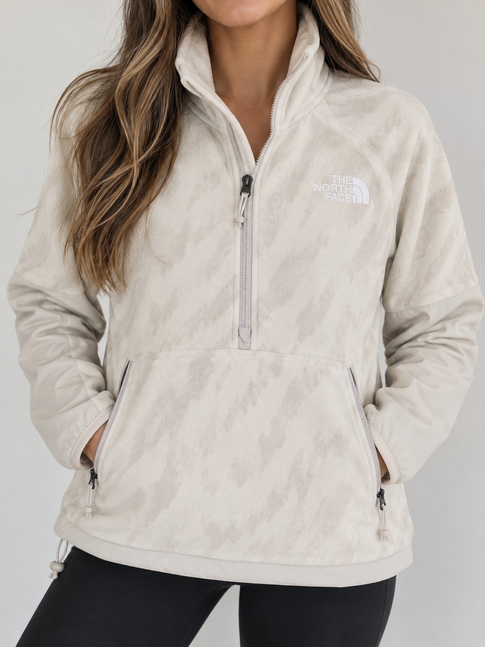 The North Face Women's Cream Teddy Half-Zip Jacket